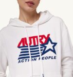 女性 F40RH278 Autry アイコニックなロゴ フーデッド スウェットシャツ ホワイト - 画像 (3)