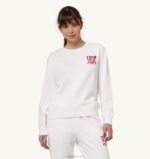 女性 F40RH281 Autry アイコニックなロゴ クルーネック スウェットシャツ ホワイト