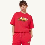 女性 F40RH282 Autry エアロビクス ロゴ Tシャツ レッド
