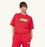 女性 F40RH282 Autry エアロビクス ロゴ Tシャツ レッド