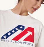 女性 F40RH283 Autry アイコニック ロゴ クルーネック Tシャツ ホワイト - 画像 (3)