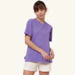 女性 F40RH285 Autry スーパーヴィンテージ クルーネック Tシャツ パープル