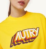 女性 F40RH287 Autry エアロビクス ロゴ Tシャツ イエロー - 画像 (3)