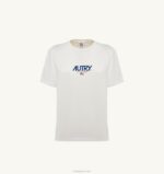 女性 F40RH289 Autry アイコニック ロゴ クルーネック Tシャツ ホワイト - 画像 (3)