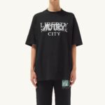 女性 F40RH300 Autry リバティ プリント クルーネック Tシャツ ブラック