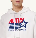 男性 F40RH104 Autry アイコニックなロゴ フーデッド スウェットシャツ ホワイト - 画像 (3)