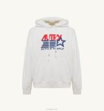 男性 F40RH104 Autry アイコニックなロゴ フーデッド スウェットシャツ ホワイト - 画像 (4)