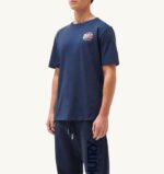 男性 F40RH109 Autry アイコニックなクルーネックTシャツ ブルー - 画像 (2)