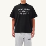 男性 F40RH115 Autry リバティ プリント クルーネック Tシャツ ブラック