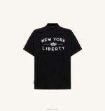 男性 F40RH115 Autry リバティ プリント クルーネック Tシャツ ブラック - 画像 (5)