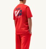 男性 F40RH118 Autry アイコニックなクルーネックTシャツ レッド - 画像 (3)