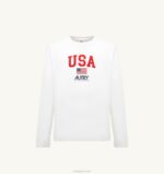 男性 F40RH119 Autry アイコニック ロゴ ロングスリーブ クルーネック Tシャツ ホワイト - 画像 (5)