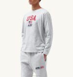 男性 F40RH121 Autry アイコニックロゴロングスリーブクルーネックTシャツ メランジグレー - 画像 (2)