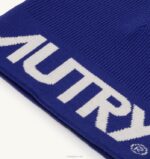 男性 F40RH135 Autry ジャカードロゴビーニーハット ブルー - 画像 (3)